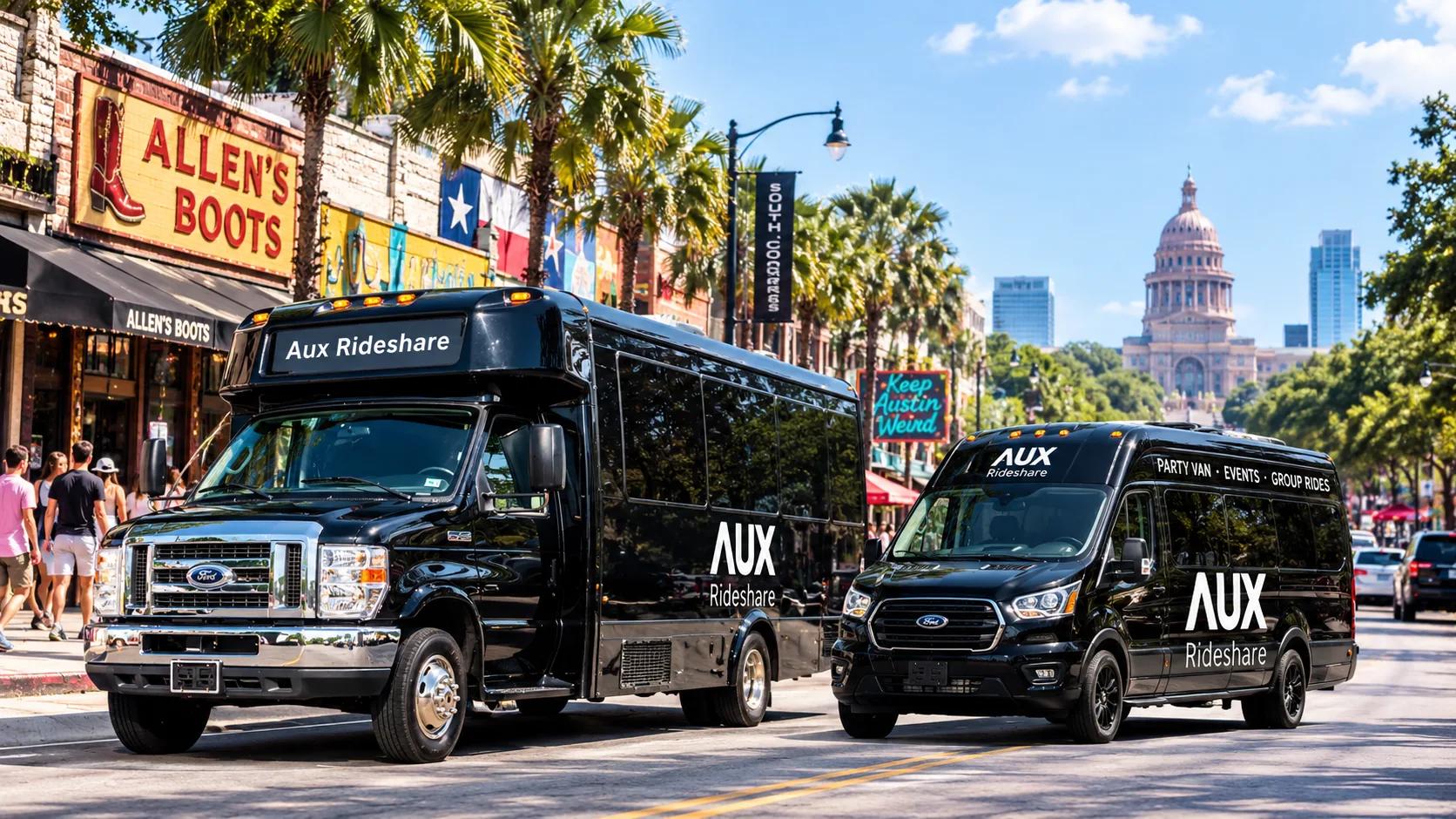 AUX 14-passenger party van in Austin, TX