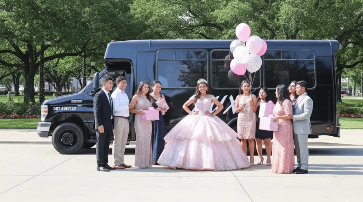 Quinceañera and royal court group transportation by AUX Rideshare