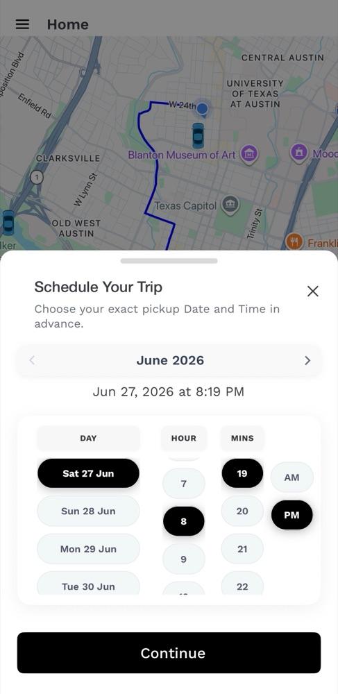 AUX app — Pick Your Time