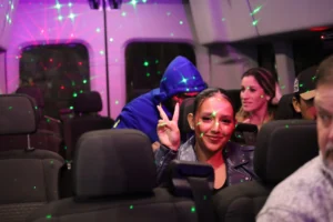 Celebration in party van