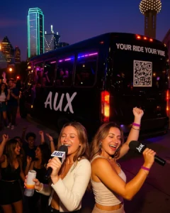 Happy riders party bus
