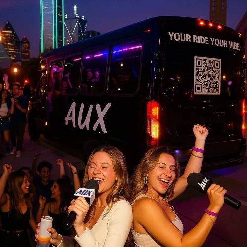Happy riders party bus