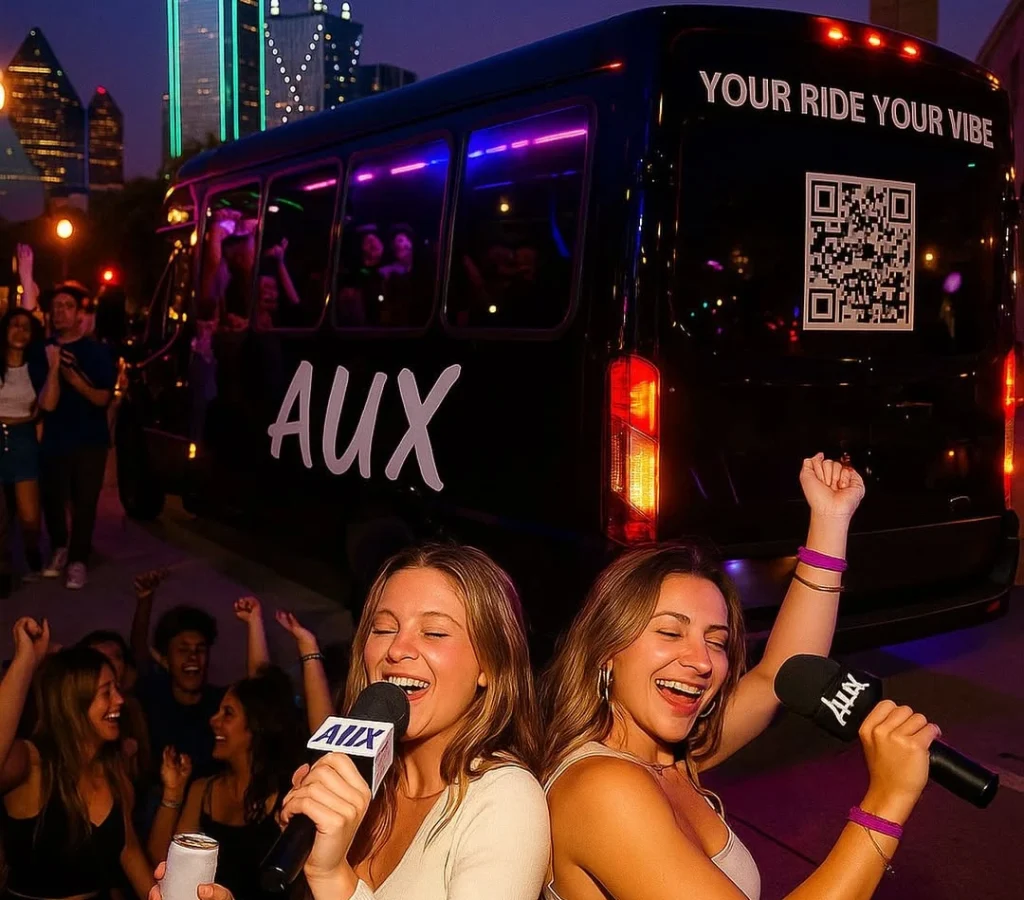 Happy riders party bus