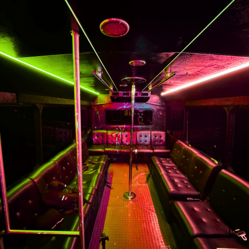 Pole inside party bus